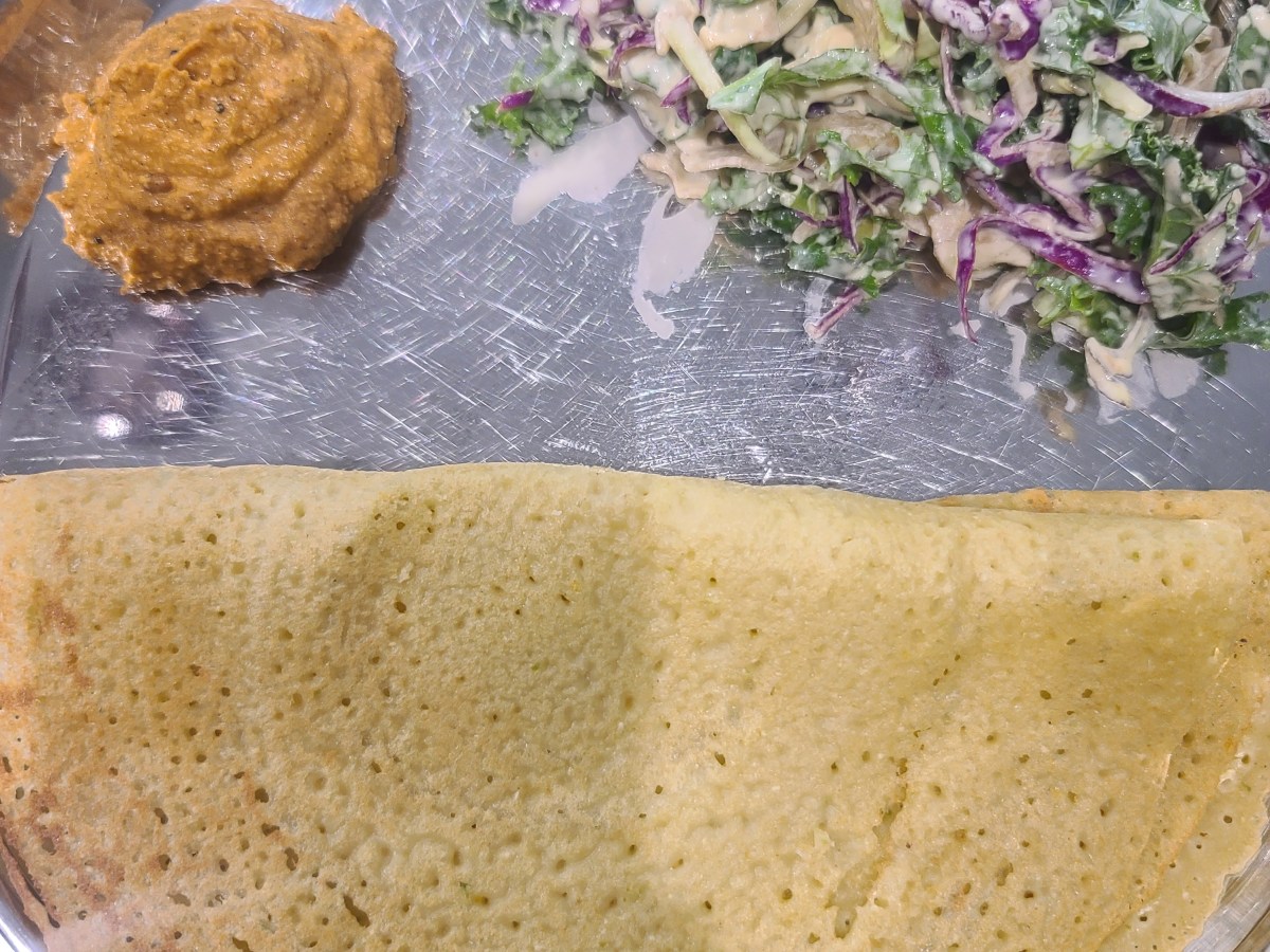 Oil Free Vegan Watermelon Rind Savory&nbsp;Dosa/Crepes