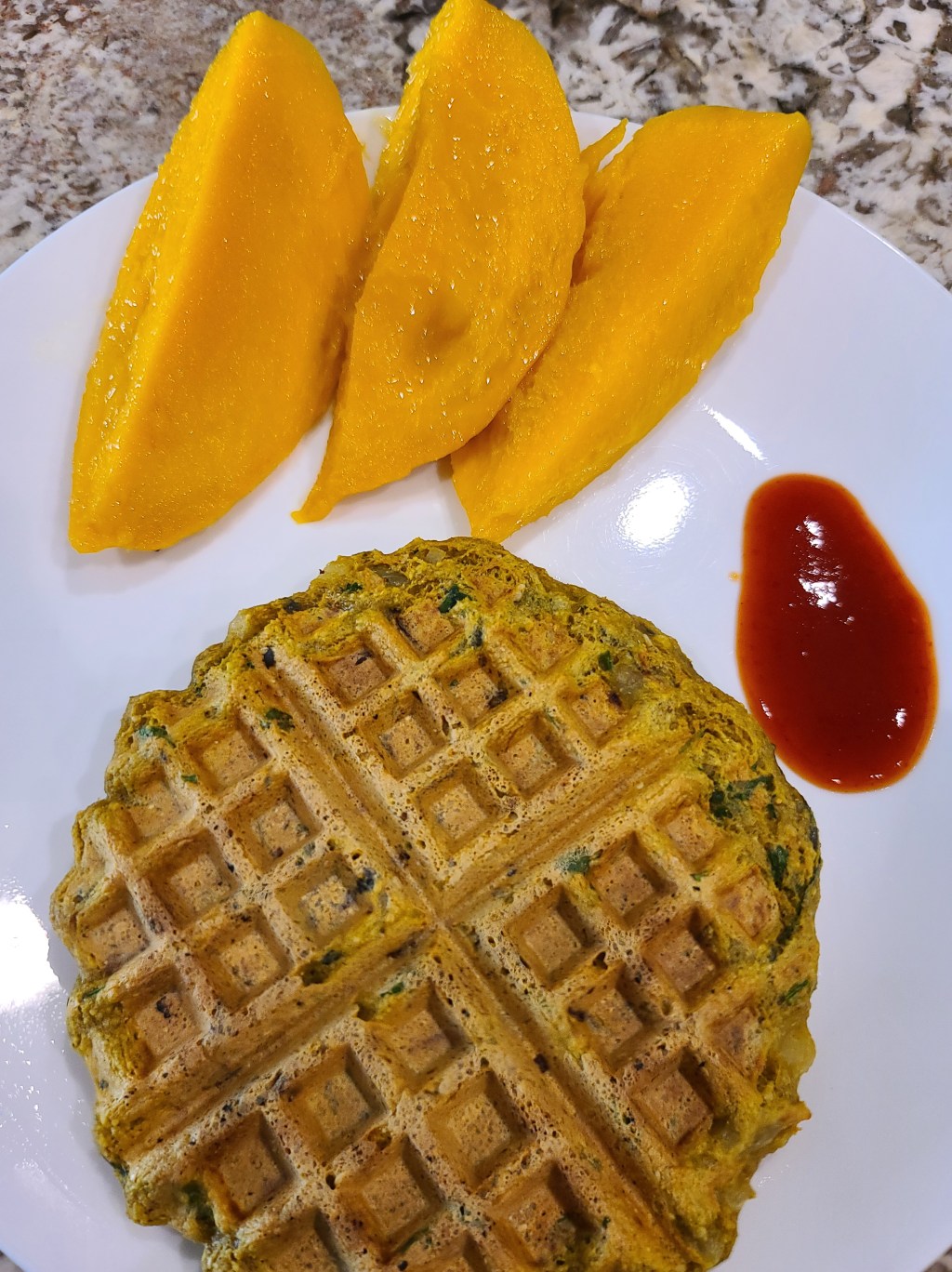 Oil free vegan Oats and chickpea flour&nbsp;waffles